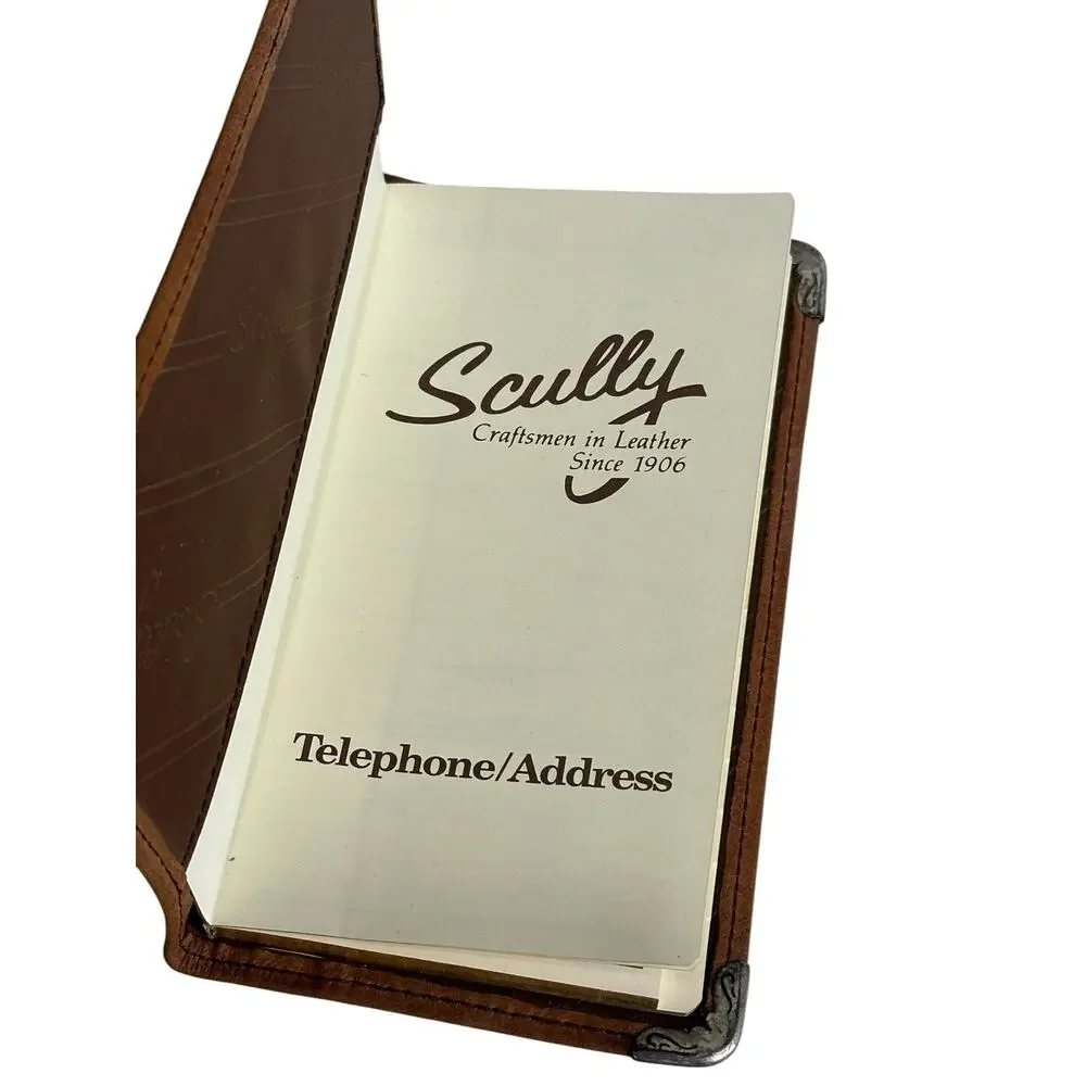 scully brown leather telephone address book